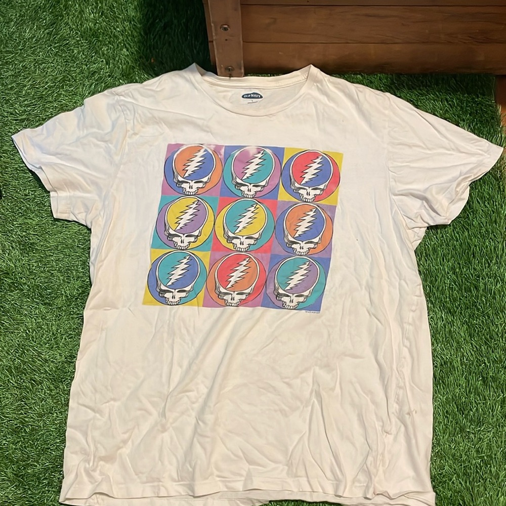 White Grateful Dead t shirt large